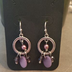 Elegant Purple Dangle Earrings